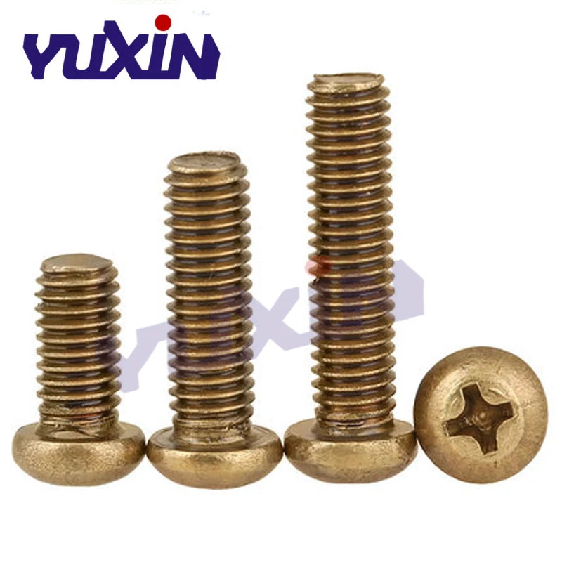 DIN7985 GB818 M2 M2.5 M3 M4 M5 медная машина шурупы Phillips Машина головка сковороды латунные