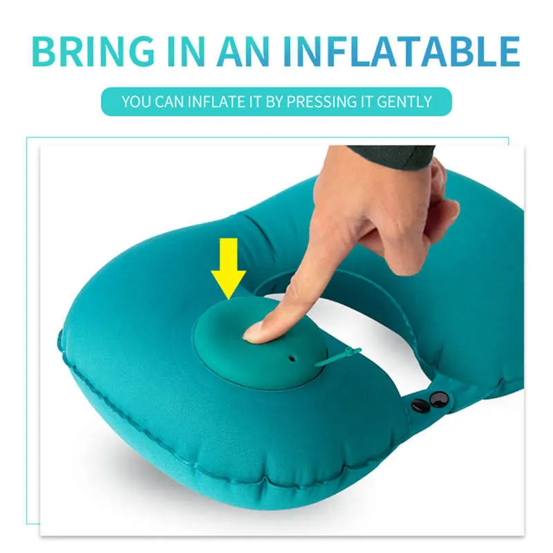 Car travel Inflatable U Shaped Travel Pillow Neck Head Rest Air Cushion for Camping |