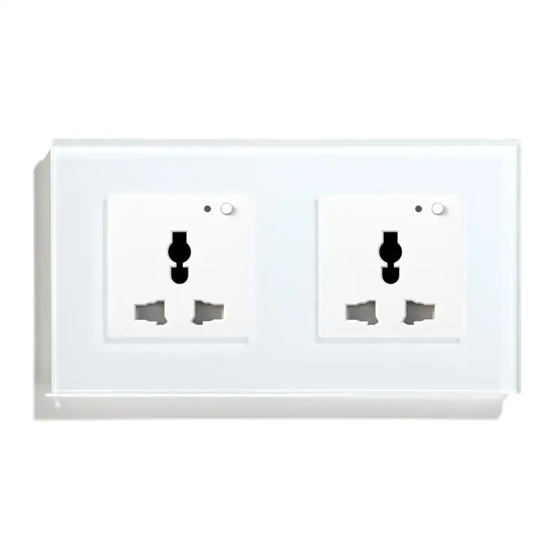 BSEED Wifi многофункциональная розетка настенная розетка умная розетка черно-белая кристальная панель 13А розетка для умного дома - Тип: White Wall Socket