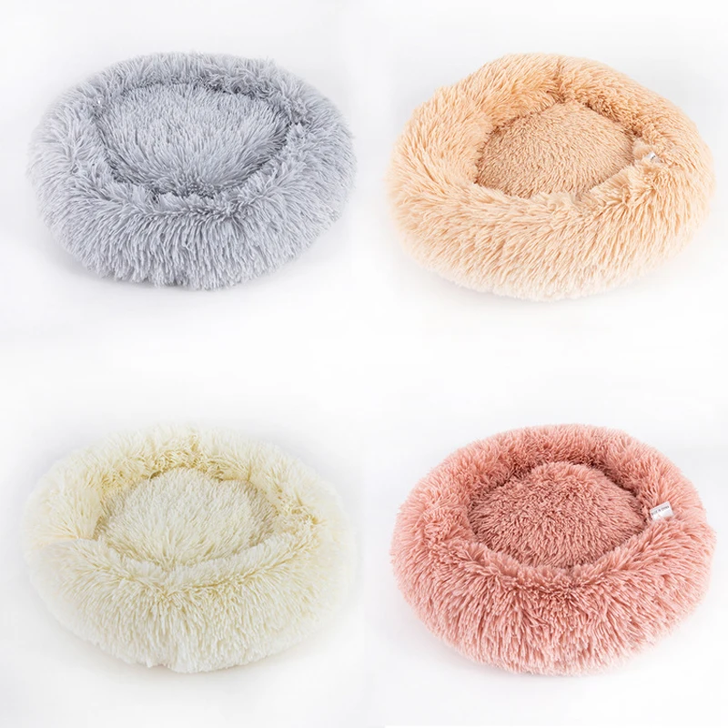 Успокаивающая кровать для собак и кошек длинный плюшевый мягкий коврик щенков
