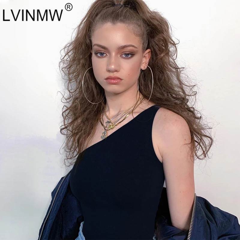 Боди LVINMW женское облегающее на одно плечо без рукавов 2019|Боди| |