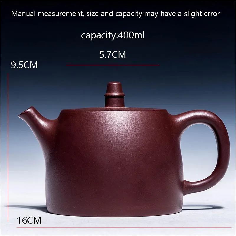 400ML Yixing Authentic Purple Clay Teapot Large Capacity Teaware Health Raw Ore Ball Holes Horse Pattern Kettles Birthday Gifts |