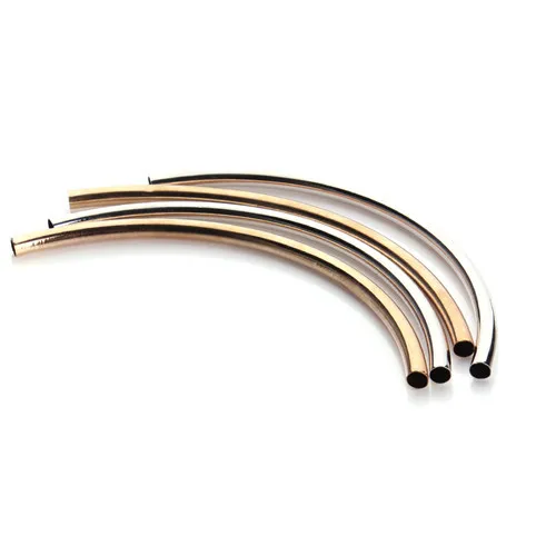

20pcs /lot 113mm Length Gold Color Curved Tube Spacer Beads Connectors Beads For DIY Necklace Jewelry Material F2507