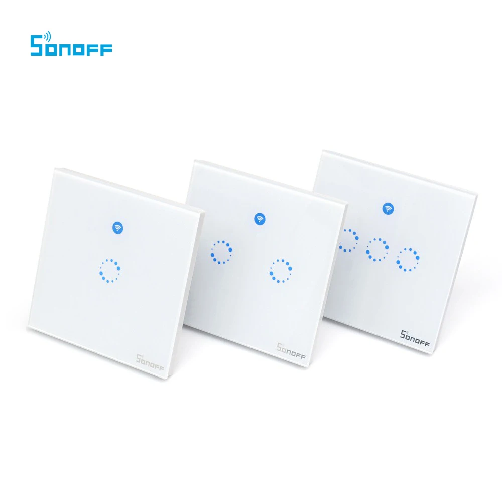 Умный таймер Sonoff T1 UK 1/2/3 Gang Wi Fi RF/APP/сенсорное управление настенный светильник 86