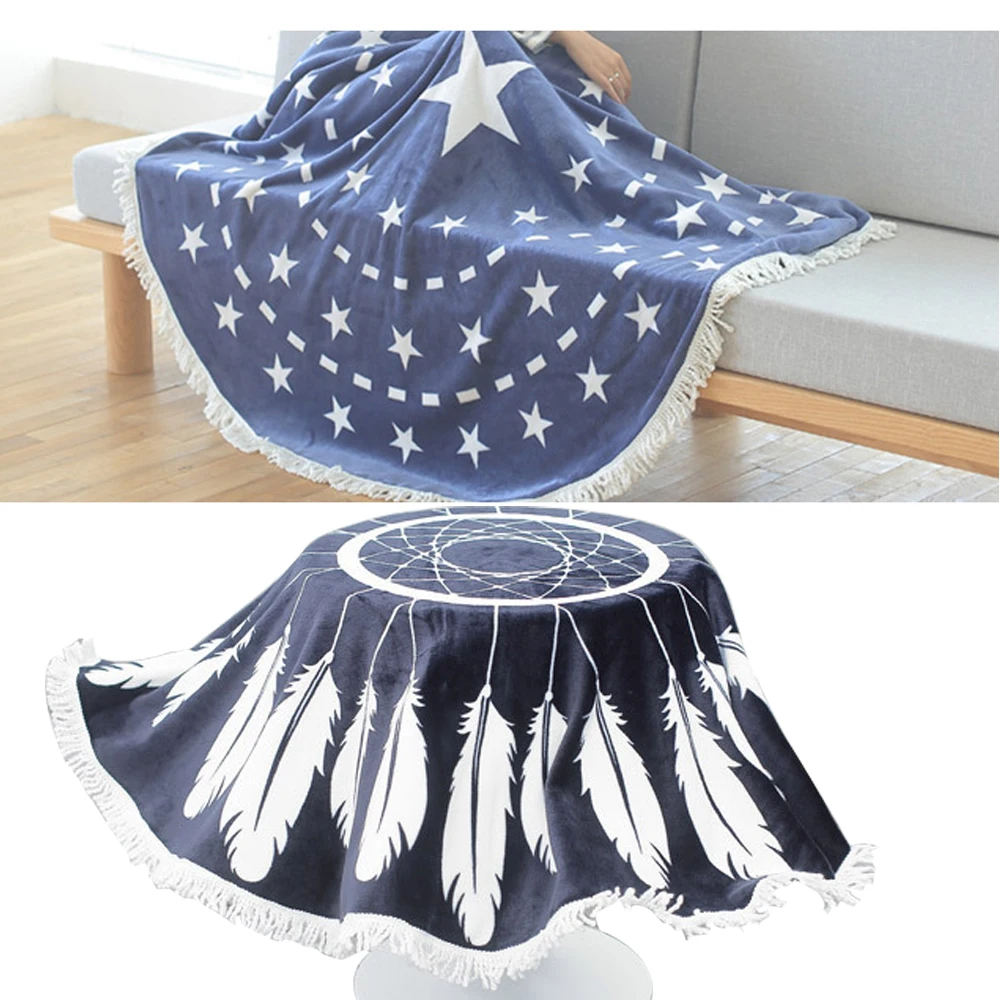Супер мягкое Фланелевое бархатное теплое толстое круглое одеяло