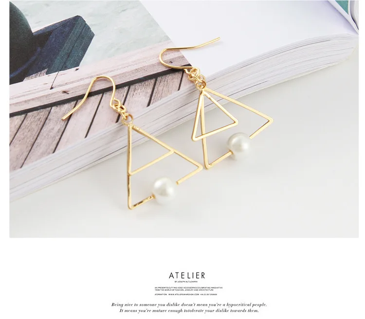 Серьги в европейском и американском стиле ретро минималистичные треугольные