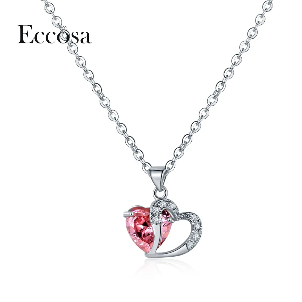 Eccosa розовый любовь украшения для девочек на день рождения Ожерелья и подвески