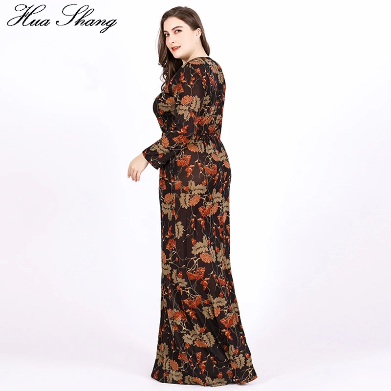 Женское длинное платье до пола летнее в стиле ретро с цветочным принтом и