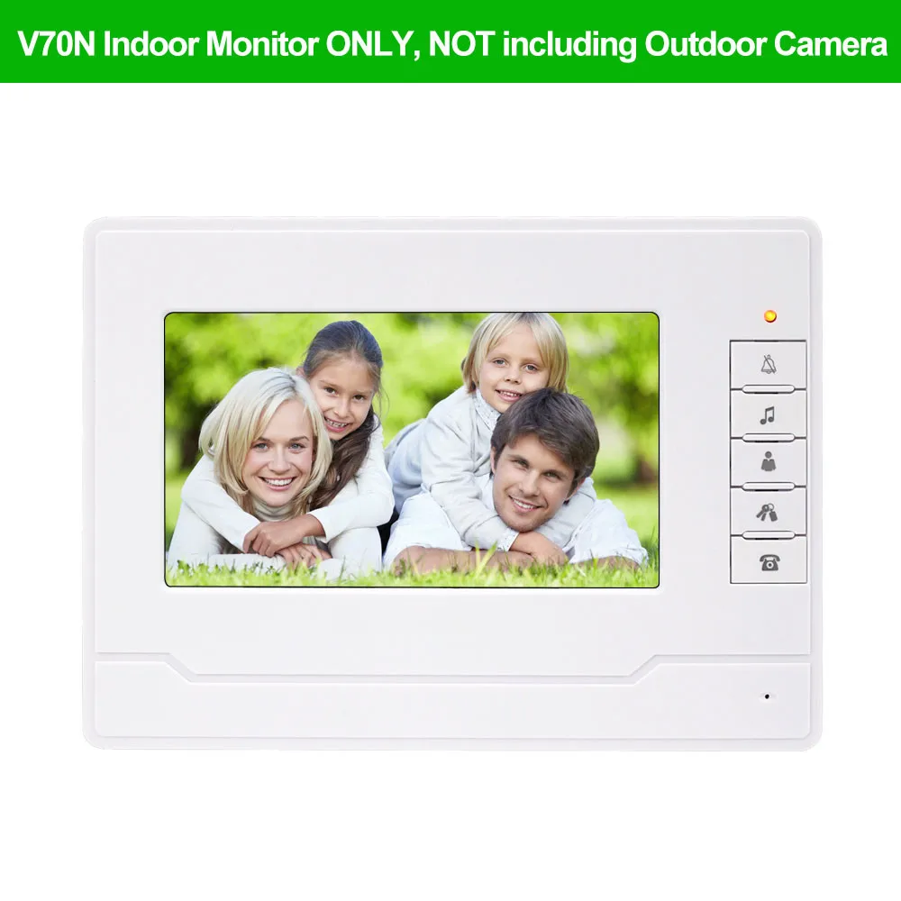 V70N Monitor ONLY 7 дюймов Цвет Экран видео-дверной звонок видеодомофон Системы внутреннего блока машина телефон двери проводной черный монитор для дома квартиры - Цвет: V70N Monitor ONLY