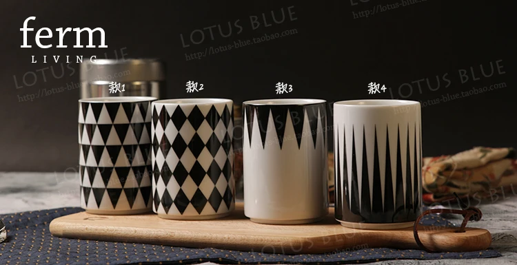 

High Quality Ceramic Mugs Without Handgrip Simple Brief Porcelain 4 Pieces Zakka Breakfast Milk Mug Tea Cups Export Denmark