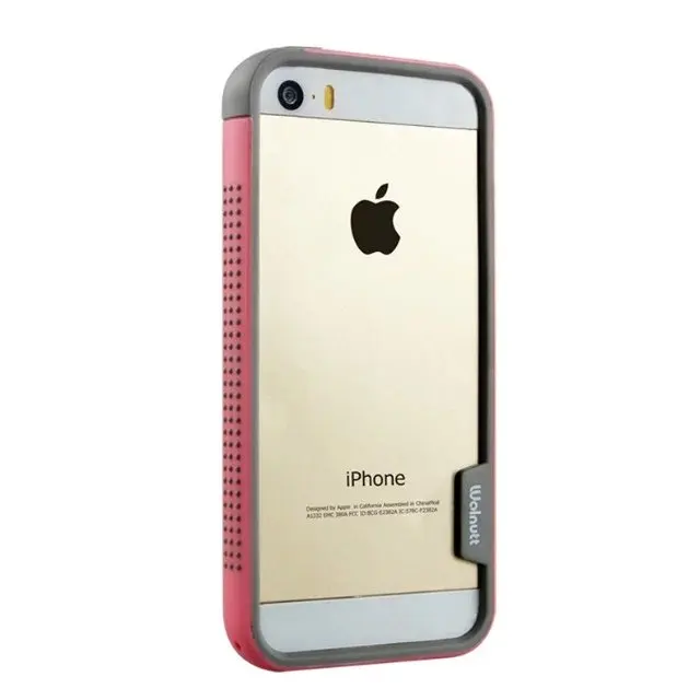 Для iphone SE бампер, Zenus Walnutt цветной противоударный силиконовый+ PC противоударный бампер рамка для Apple iphone 5S/6 6S 6splus 7 7plus - Цвет: Розовый