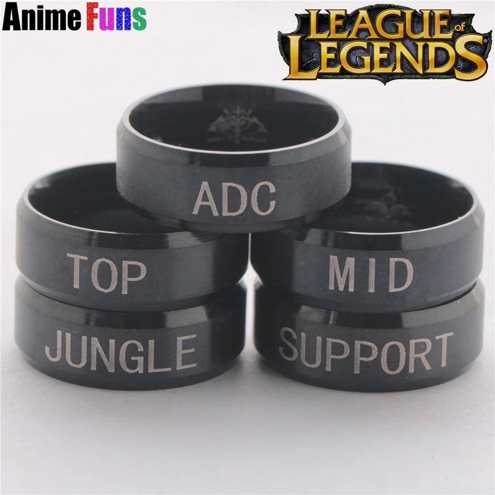 Горячая игра Лига Легенд кольцо ADC Топ MID JUNGLE Поддержка позиции логотип титановое