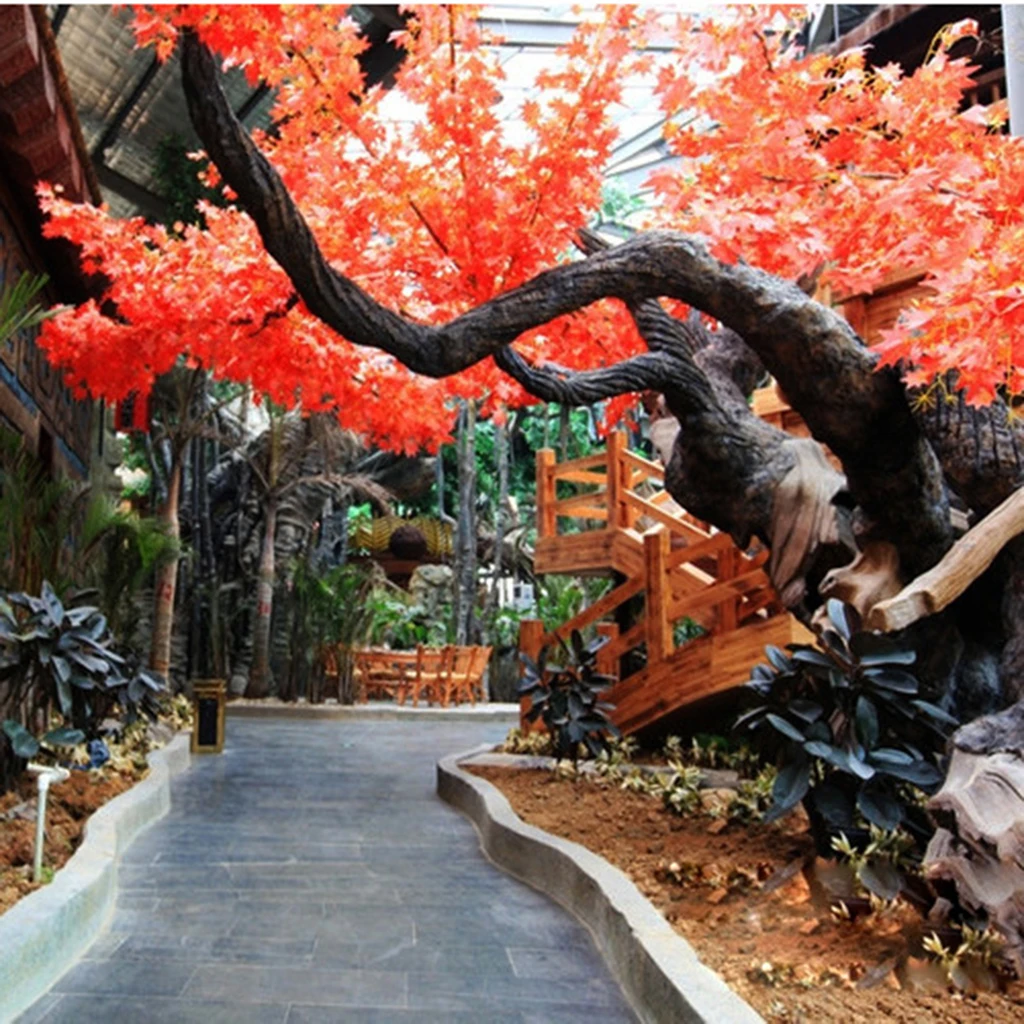 Пластиковые кленовые листья из искусственного шелка осенние для свадьбы дома