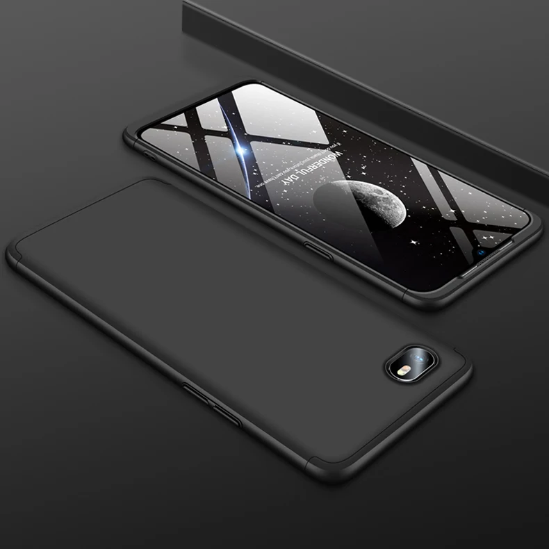 Oppo A1K чехол 360 полная защита противоударный матовый чехол для телефона для Oppo A1K OPPO A1K A 1K OPPOA1K CPH1923 - Color: Black