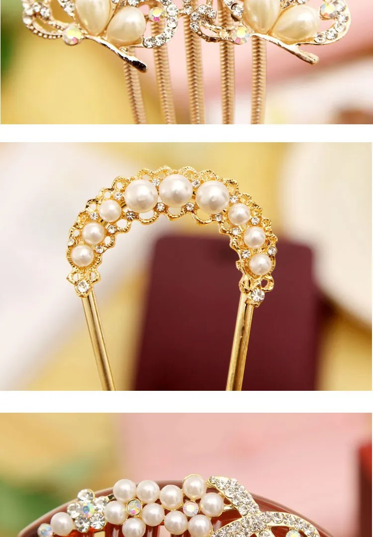 Модный жемчужный цветок волосы расчесывают шпилькой Kanzashi аксессуары для женщин девочек булочки заколки шпильки Инструменты для укладки головные уборы украшения