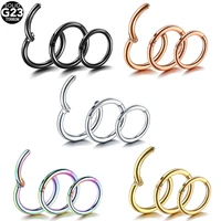 1pc titanium hinged septum rings ear cartilage tragus clicker eyebrow lip nose piercings daith rook conch helix piercing jewelry