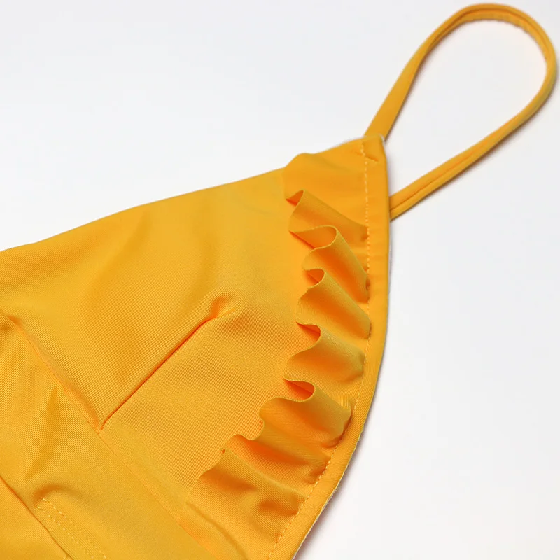 Купальник женский желтый с высокой талией|swimwear ladies|bainbain femme |