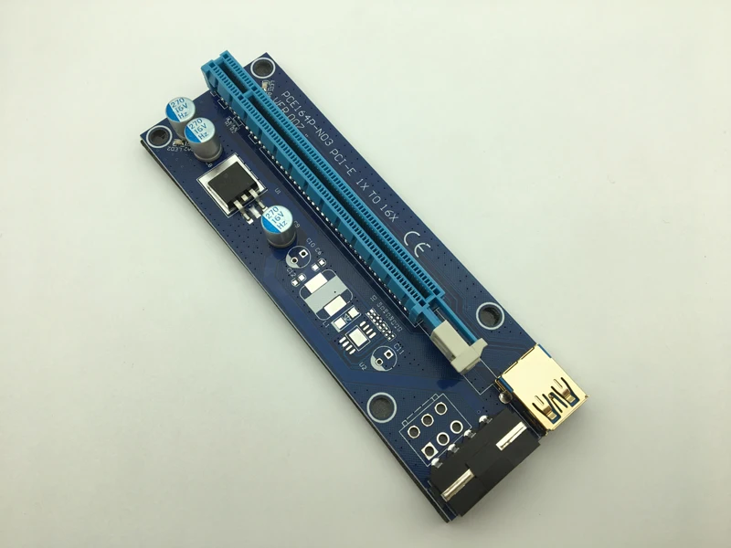 VER007 0,6 M PCIE PCI-E 1X до 16X Райзер-карта PCI-E Райзер SATA до 4Pin IDE Power USB 3,0 для майнинга биткоинов