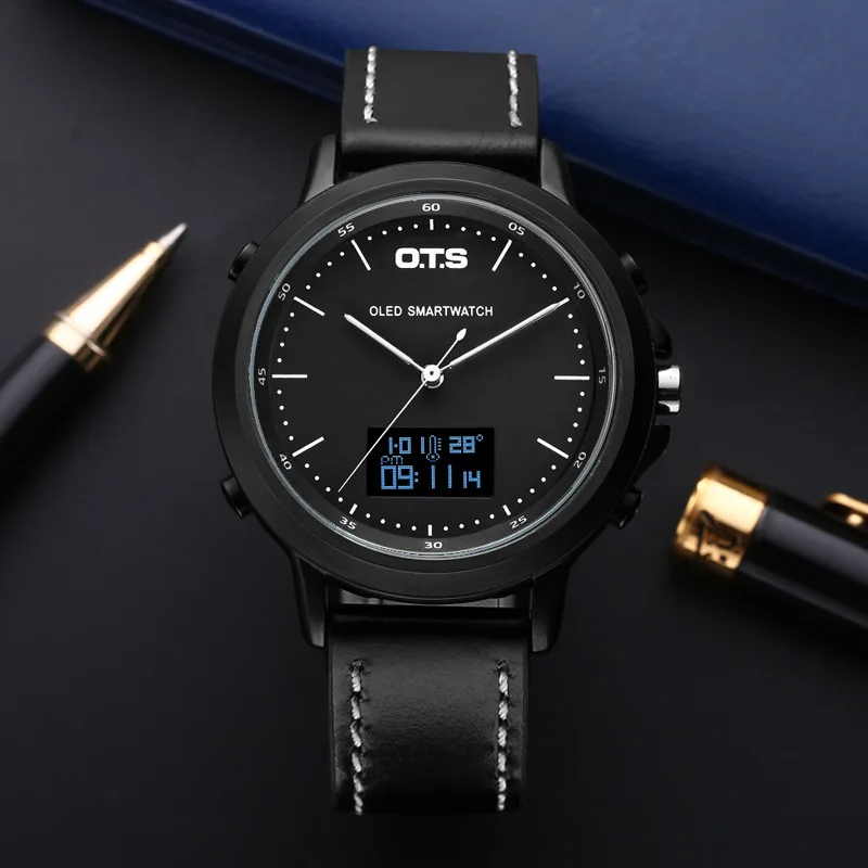 Matte Black OTS Брендовые мужские спортивные часы, водостойкие калории, компас, мужские часы - Цвет: Matte Black