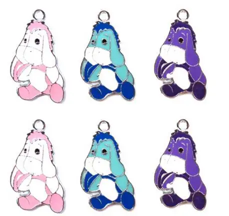 20 шт мультфильм Eeyore ожерелье Металлические Подвески самодельные ювелирные изделия изготовление вечерние подарки