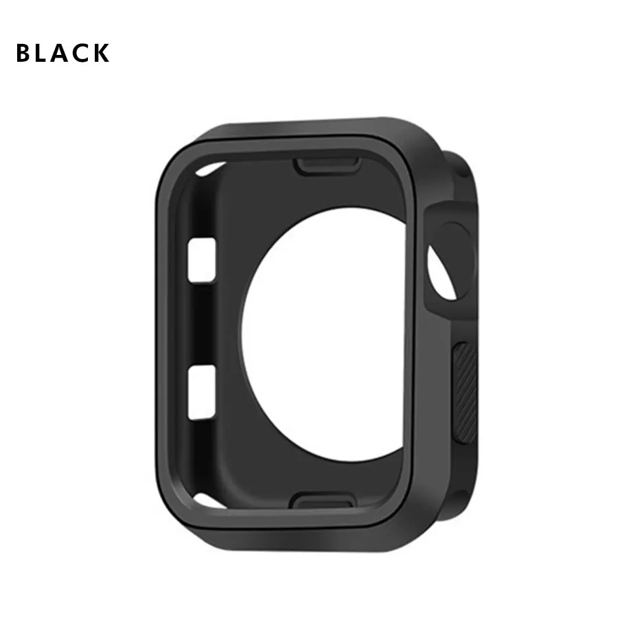 Black Силиконовый чехол для часов Apple Watch Series 4/3/2/1 полный протектор Водонепроницаемый анти-детонационный бампер для наручных часов iWatch, 40 мм 44 мм, 38 мм, 42 мм - Цвет: Black