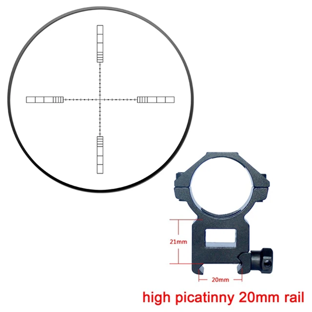 high picatinny 20 mm Открыватель охотничий оптический VT-2 6-24X44SFIR красный и зеленый крест освещение воздушное стрелковое тактическое перекрестное прицел - Цвет: high picatinny 20 mm
