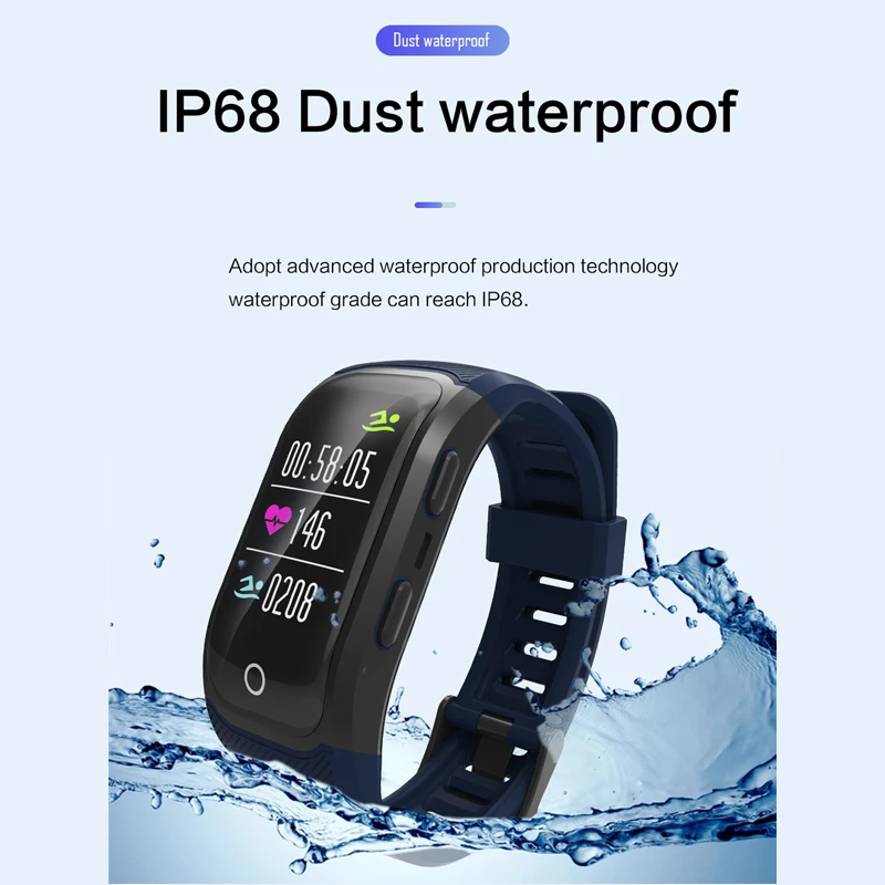 Новый S908 плюс умный Браслет gps IP68 профессиональный водонепроницаемый цветной