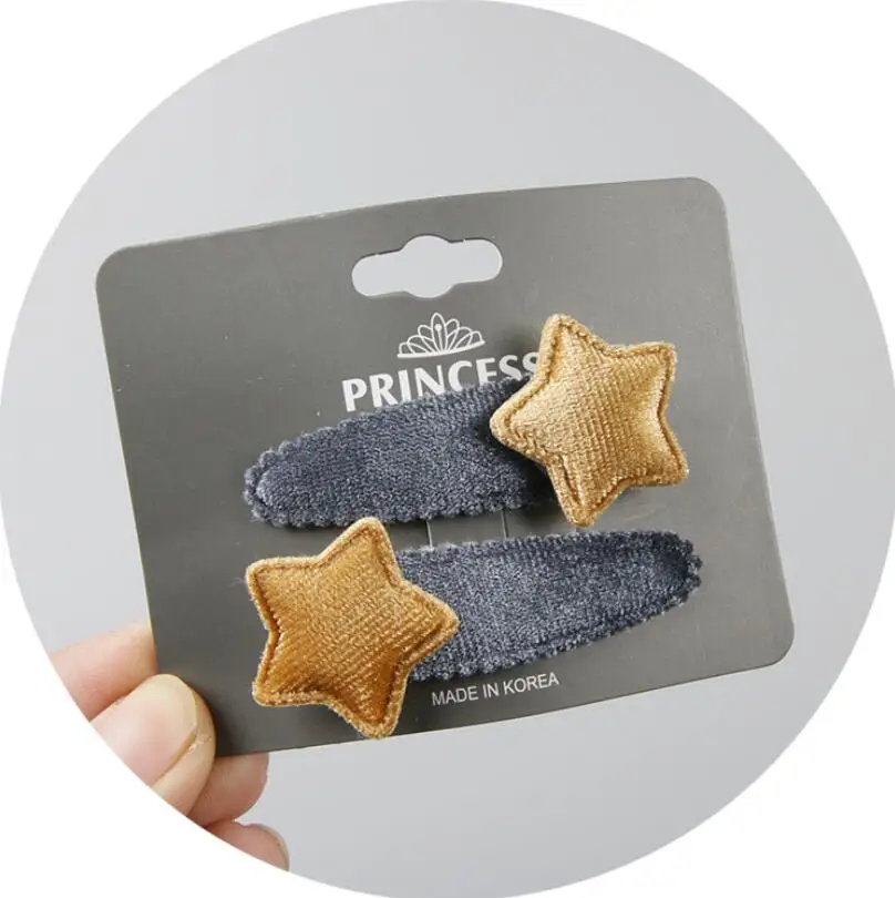Dark Colorway Детский головной убор Милая звезда заколка для волос безопасные заколки для волос цветная Милая Корона подарок для девочек Детские аксессуары для волос A1 - Цвет: Dark Colorway