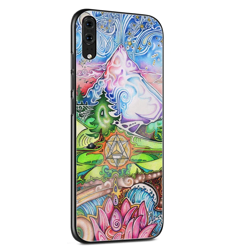 Hippie Psychedelic Glass Case TPU For Huawei P30 P10 P20 P Smart Mate 10 20 Lite Pro Y6 Y9 Honor 7A 8X | Мобильные телефоны и