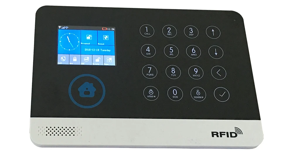wifi GSM домашняя охранная сигнализация GPRS сенсорная клавиатура Английский Русский Испанский Немецкий польский итальянский французский Android IOS APP