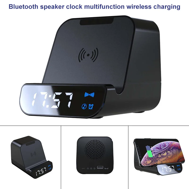 Многофункциональный внешний аккумулятор Bluetooth громкоговоритель будильник