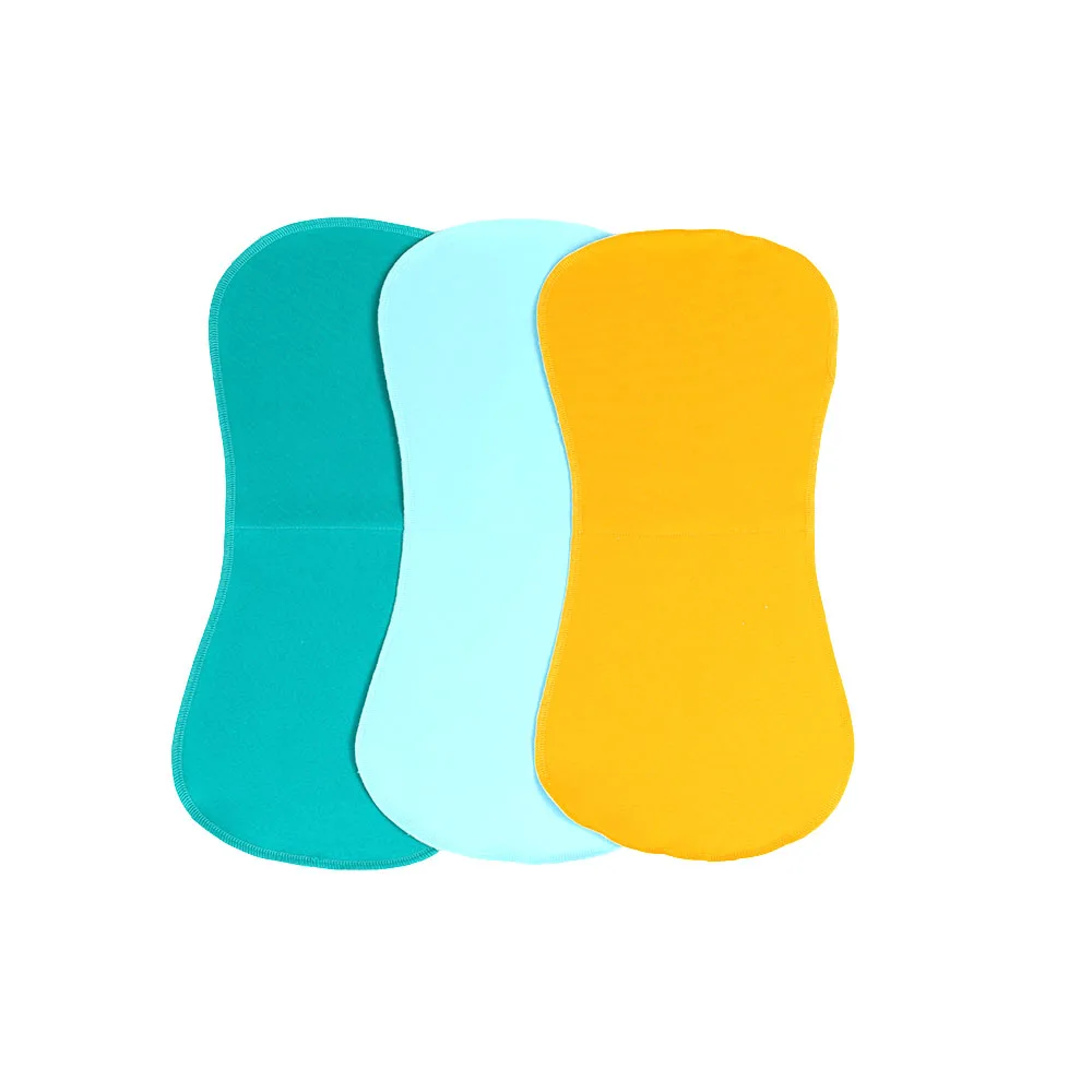 3Pack 100% Cotton Fabric Baby Burp Cloths Set Curved Absorbent Newborn Waterproof Bibs For baberos con mangas | Детская одежда и