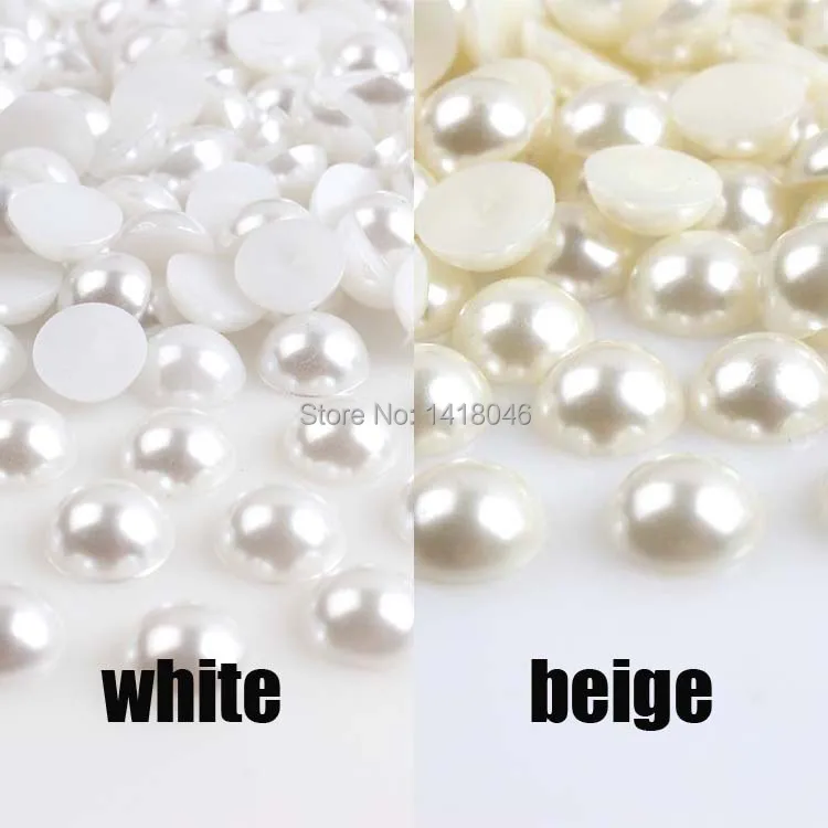 Белое бежевое полукруглые разноцветные плоские с оборота перламутровые бусинки