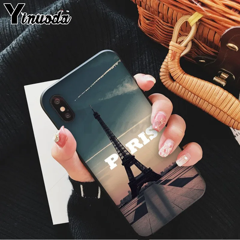 Yinuoda Эйфелева башня Париж Любовь розовый DIY Окрашенные красивый чехол для