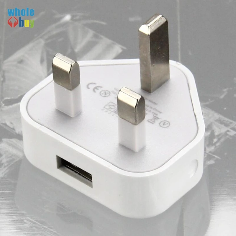 100 шт. белый для iphone 5 британская вилка USB зарядное устройство AC настенное usb