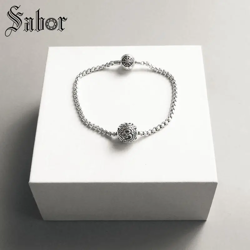 mens Bracelets Link Chain Blackened 925 Sterling Silver Fashion Jewelry For Women Men Gift Karma Diy Bracelet jewellery | Украшения и