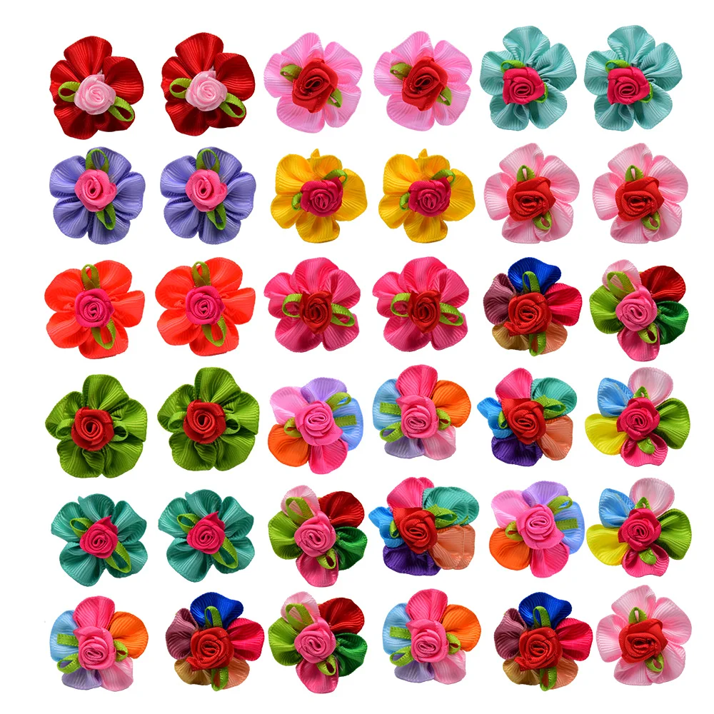 10 шт. цветок аксессуары для собак домашних животных волос Луки милые банты яркий