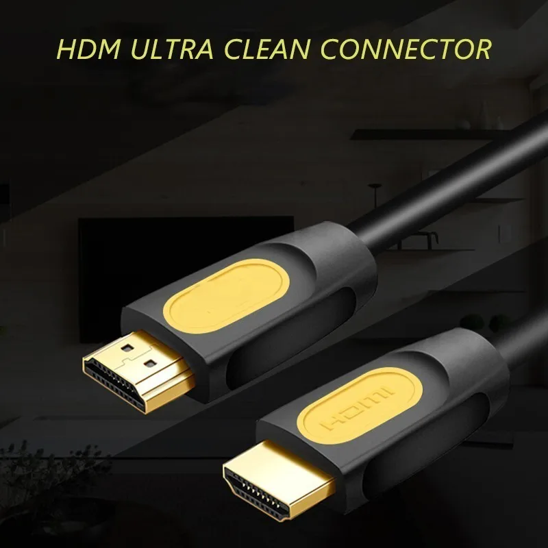 Jelly Comb 1080P Высокоскоростной HDMI кабель Позолоченный штекер Male-Male HDMI кабель для HD tv xbox сплиттер коммутатор 0,5 м 1 м 1,5 м - Цвет: Black