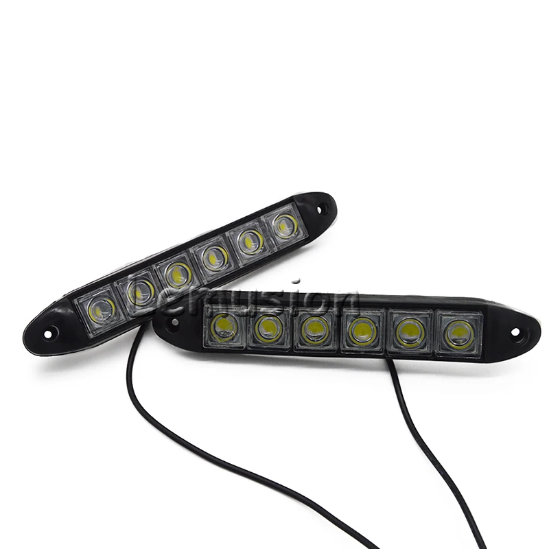 Гибкие дневные ходовые огни для автомобиля 2 шт./лот 12 В 6 светодиодов | Автомобили
