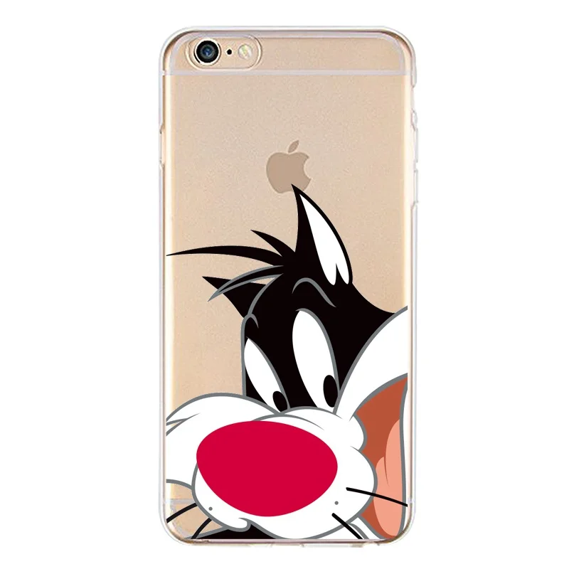 Tiger Soft Clear TPU Phone Case For iPhone 4/4s 5 5s 6 6plus 7 8plus x Silicone Rabbit Printed Shell Free Shipping | Мобильные