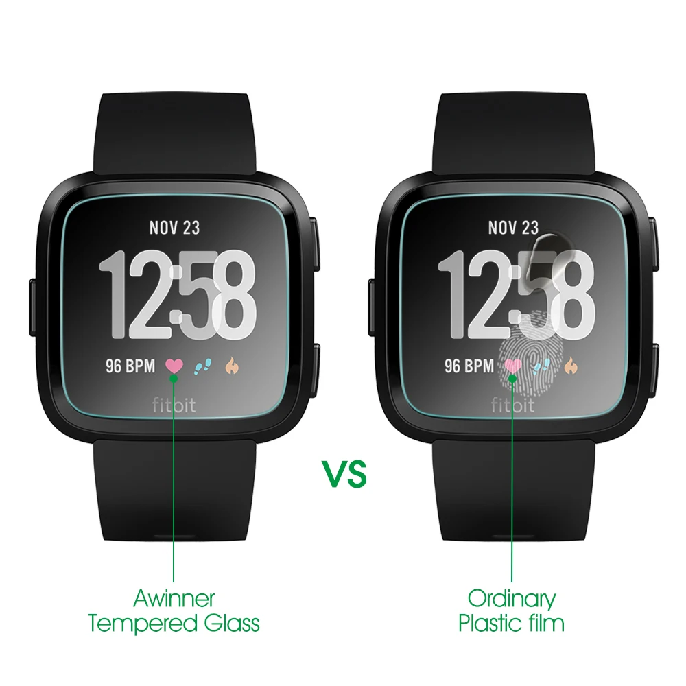 2 шт./лот полное покрытие закаленное стекло Защита экрана для Fitbit Versa защитная