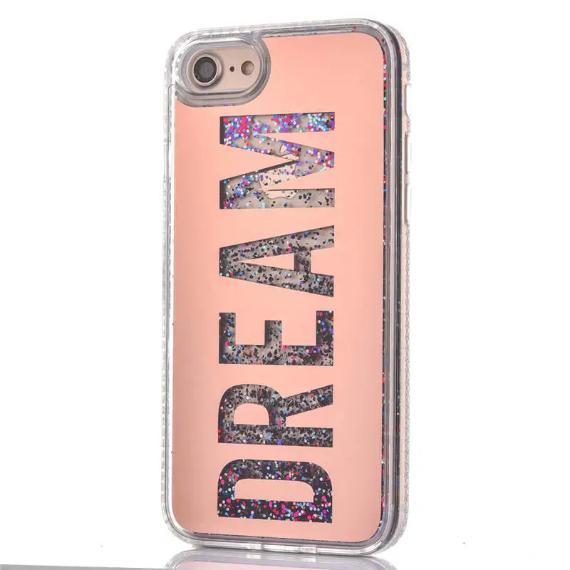 New Fashion Plated Mirror Soft Edge For Iphone 66S 6P 78 78plus X Xs Diamond Sand Shell Anti-Fall Cover |
