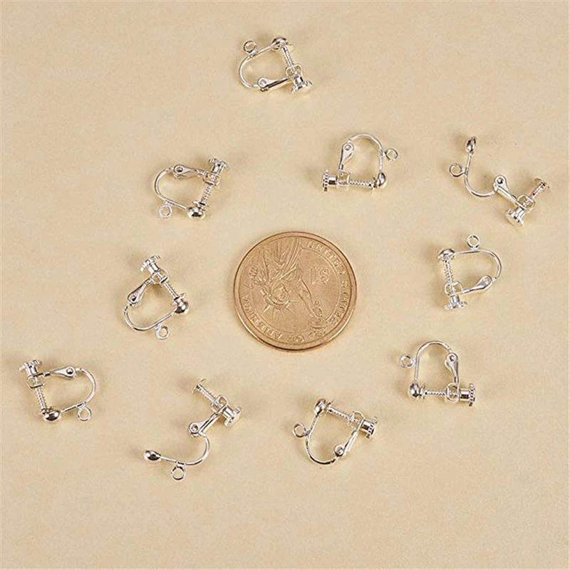 Латунные винтовые зажимы для сережек серебристого цвета 300 шт.|earring converter|5mm