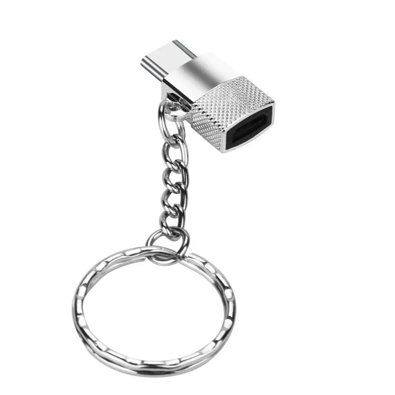 Robotsky Тип C OTG адаптер Micro USB Женский тип-c Мужской конвертер кабель с цепью для samsung Galaxy S8 S9 huawei P20
