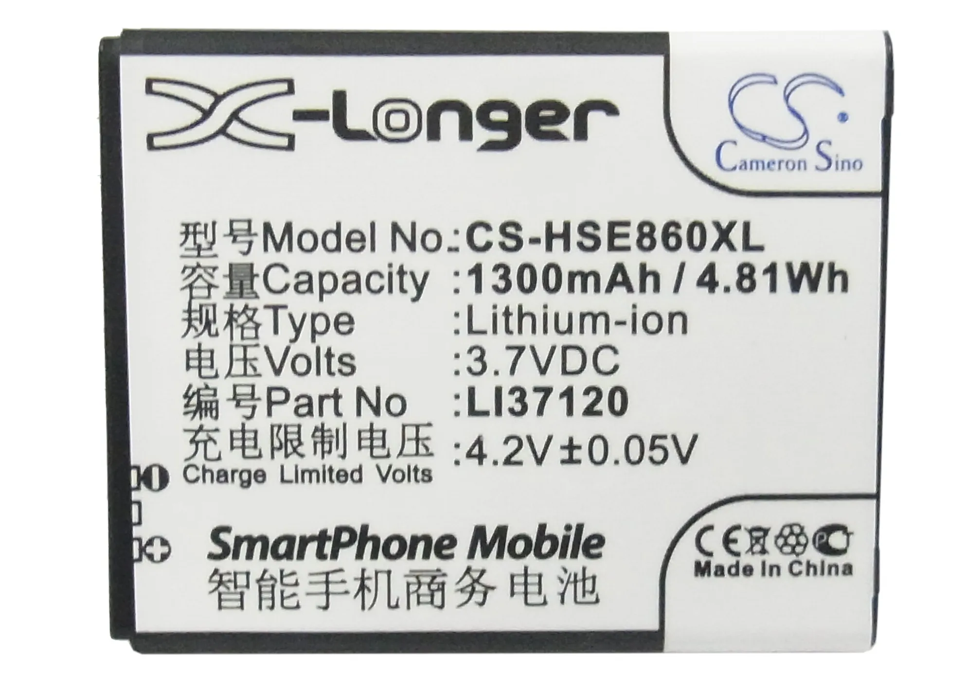 Фото Cameron Sino 1300 мАч аккумулятор Li37120 для Hisense E830 E860 E860c HS T830|Аккумуляторы - купить