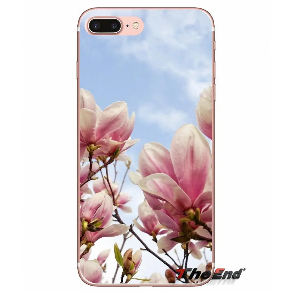 Милый цветок магнолии для iPhone X 4 4S 5 5S 5C SE 6 6S 7 8 Plus Samsung Galaxy J1 J3 J5 J7 A3 A5 2016 2017
