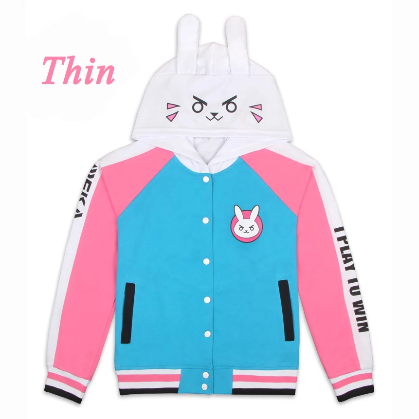 Thin Type Каваи игра OW D. va толстовка с капюшоном Dva Косплей бейсбольное пальто Хэллоуин вечерние костюмы на Хэллоуин для женщин Прямая поставка - Цвет: Thin Type