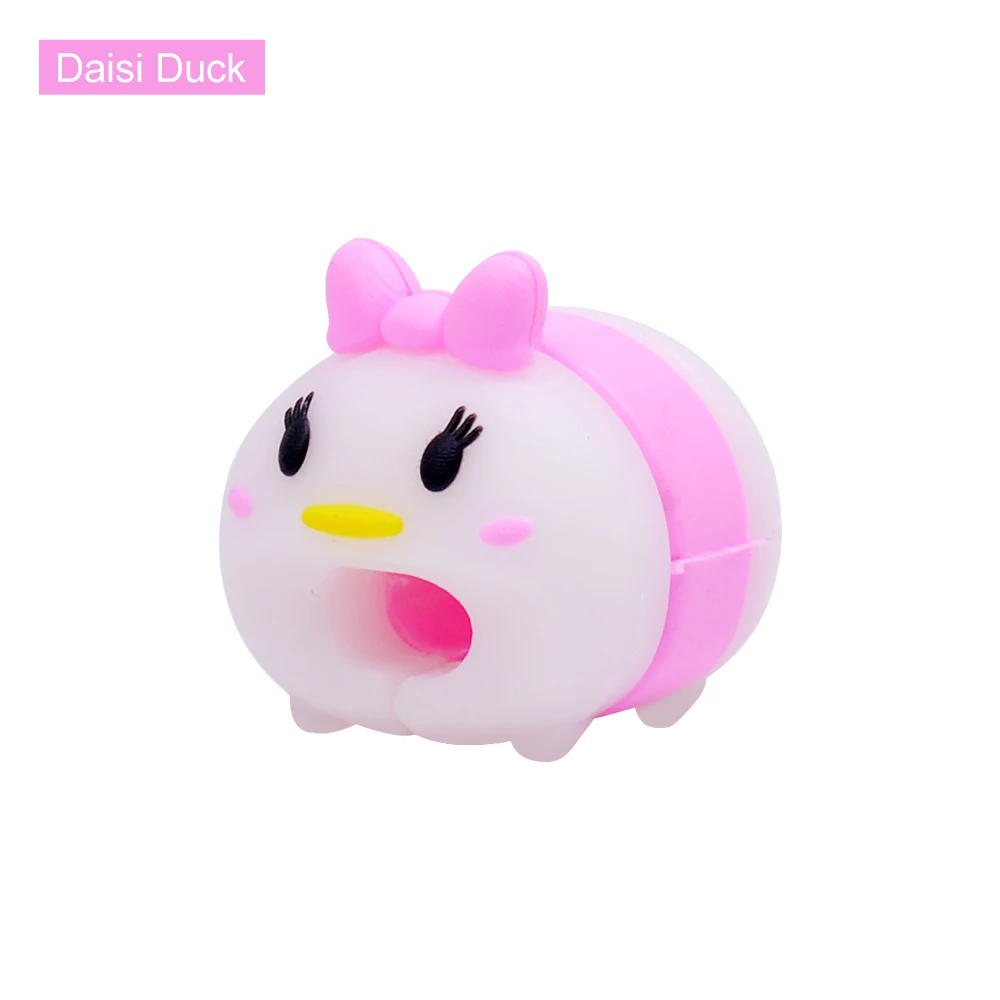 Daisi Duck CHIPAL ЦУМ милый укус животное кабель протектор для iPhone USB органайзер для кабеля данных Chompers мультфильм провода Winder кукла модель держатель - Цвет: Daisi Duck