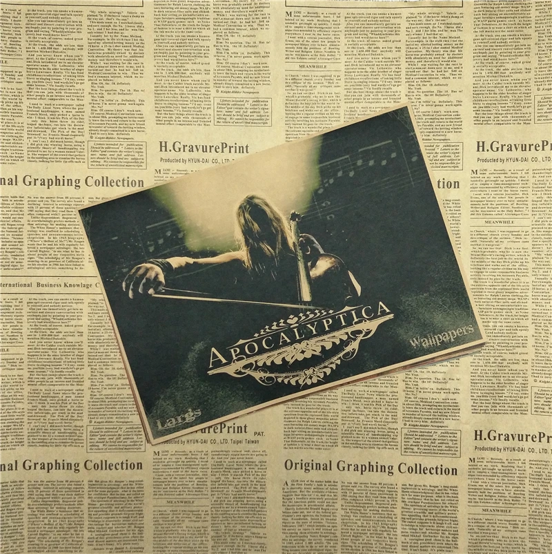 Винтажный Ретро-постер Apocalyptica в стиле рок-группы музыки гитары матовая