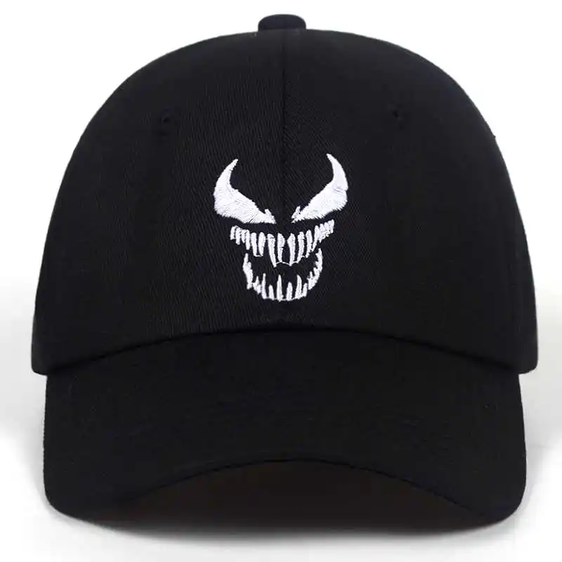 Веном Snapback кепка хлопок Бейсболка для мужчин женщин регулируемая хип хоп шляпа папы костяная Garros Casquette - Цвет: Черный